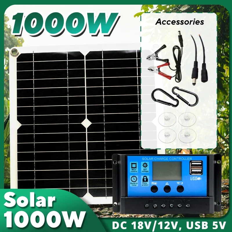 Solar Panel Monocrystalline - 1000W Güneş Paneli Kiti, 12V Güneş